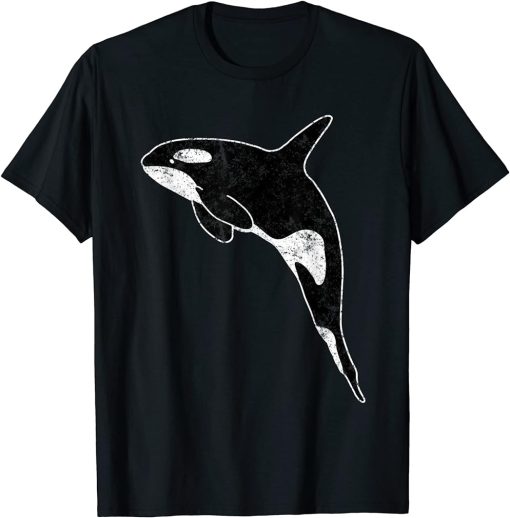 Killer Whale T-Shirt Orca Aquatic Sea Ocean Distressed Tee