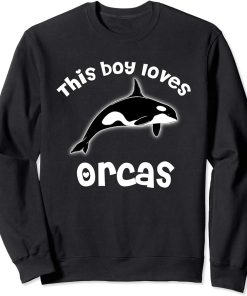 This Boy Loves Orcas Lover T-Shirt Funny Killer Whale Sweatshirt