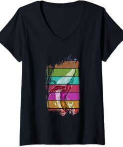 Womens Retro Orca V-Neck T-Shirt