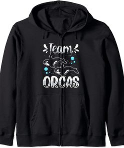 Team Orcas Protect Whale Orca Sea Zip Hoodie